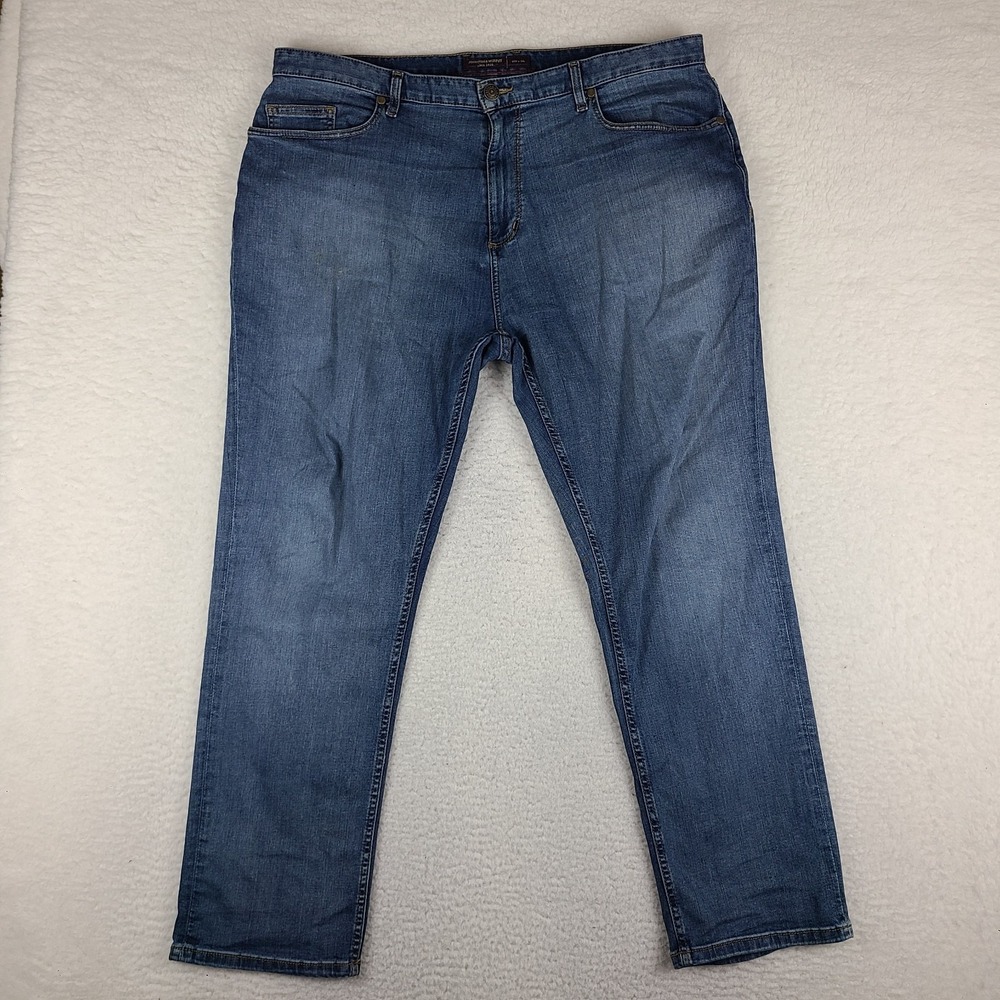 Johnston & Murphy Jeans Mens 40x30 Blue Straight Leg Dark Wash Denim *
